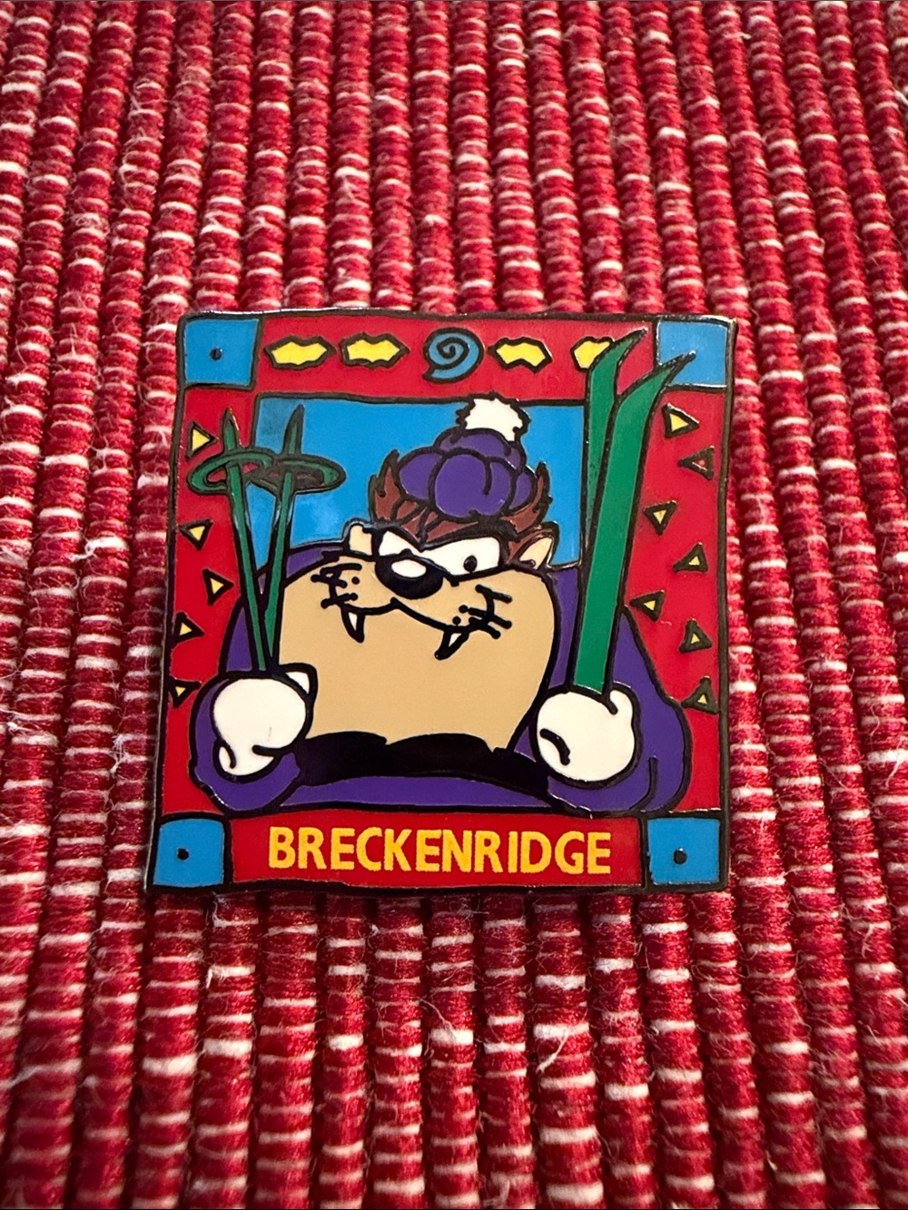 Breckenridge Multicolor Tasmanian Devil Character Ski Pin